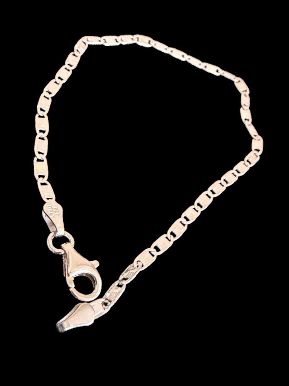 925 sterling silver flat mariner link bracelet anchor chain marina link